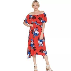 NWOT Du Jour Off-the- Shoulder Floral Printed Knit Dress Women's | Size S